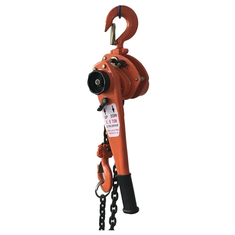 Grua de bloco de corrente com alavanca manual de 750 kg e 5 toneladas