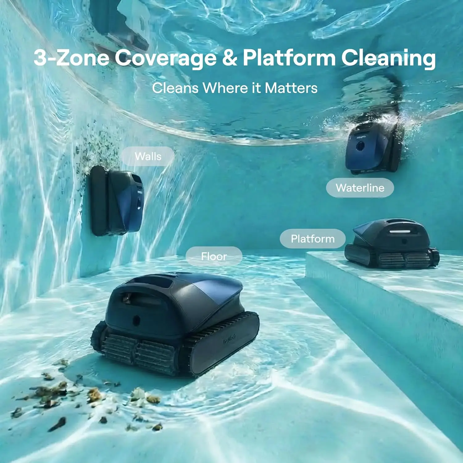 Robô Aspirador de Piscina Sem Fio Beatbot Sora 10, 300 Minutos de Autonomia, Limpador de Fundo/Parede/Linha de Água 6800GPH, para Piscinas Internas/Ao Ar Livre - Image 3