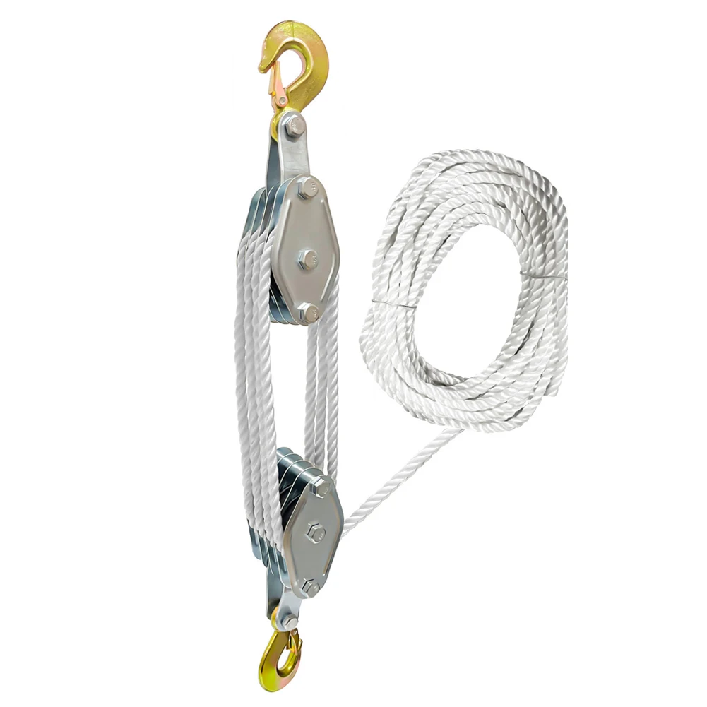 270 ° Polia de Corda Rotativa com Gancho em Liga de Zinco, Guincho Manual de Alta Resistência para Corda de Polietileno, Dispositivo de Elevação Manual - Image 3