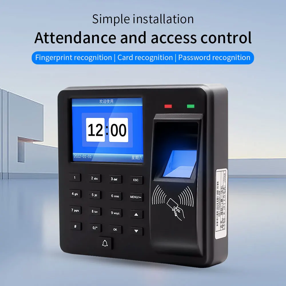 Biometric Fingerprint Access Control Intercom Time Attendance Machine Digital Electric RFID Code System For Door Lock Keys Tags - Image 2