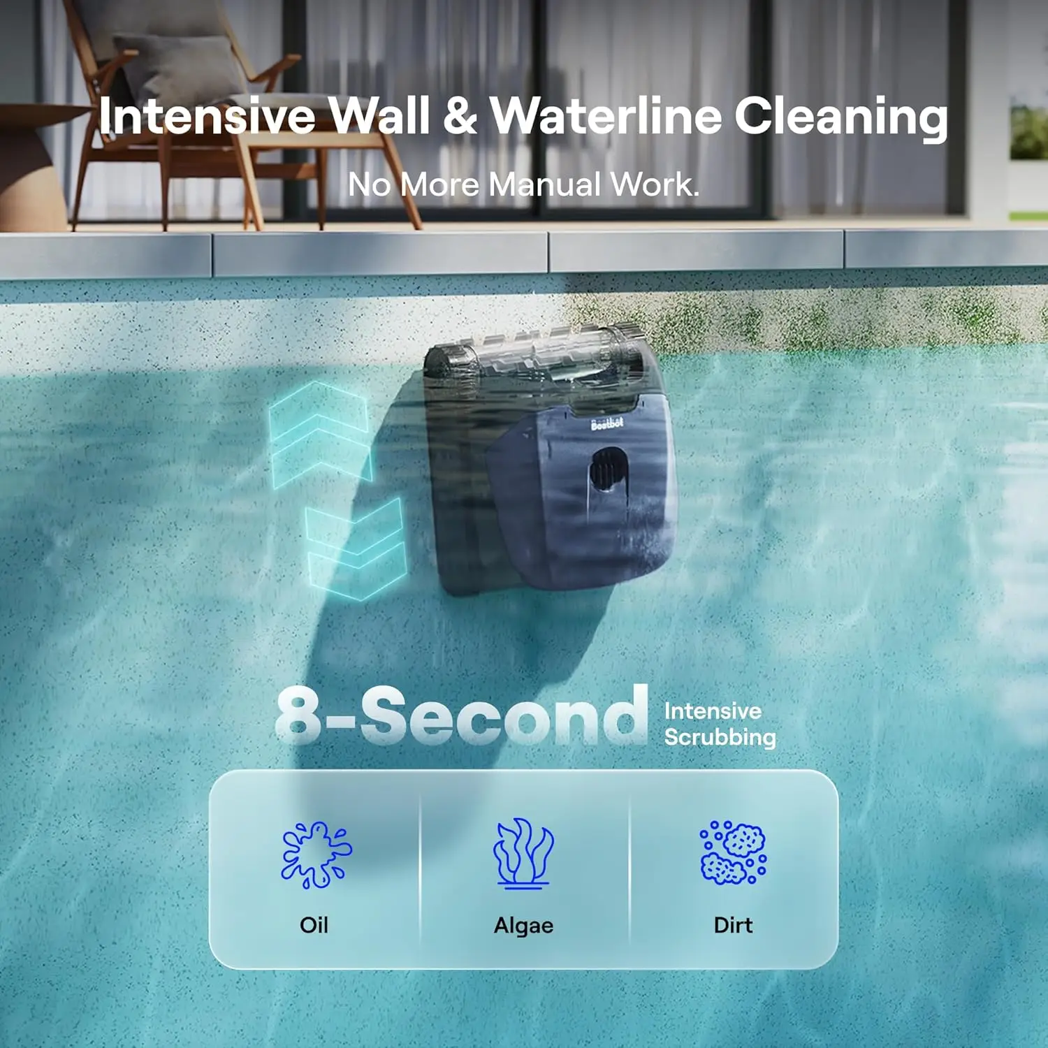 Robô Aspirador de Piscina Sem Fio Beatbot Sora 10, 300 Minutos de Autonomia, Limpador de Fundo/Parede/Linha de Água 6800GPH, para Piscinas Internas/Ao Ar Livre - Image 5