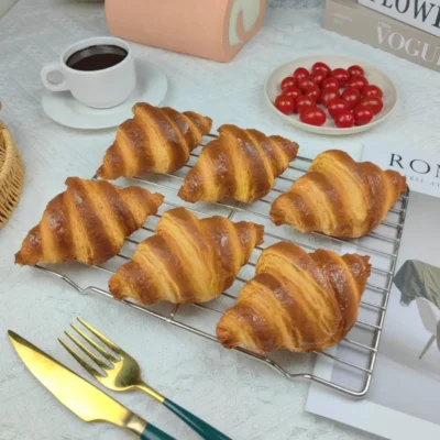 Pão falso croissant pu simulação de pão torradeira bolo modelo loja de bolo exibição de janela decoração amostras ornamentos decoração de casa