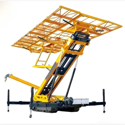 Elevador de Tejas Metálicas de Alta Altura con Plataforma Autopropulsada, Brazo Telescópico Hidráulico, para Uso en Obras de Construcción