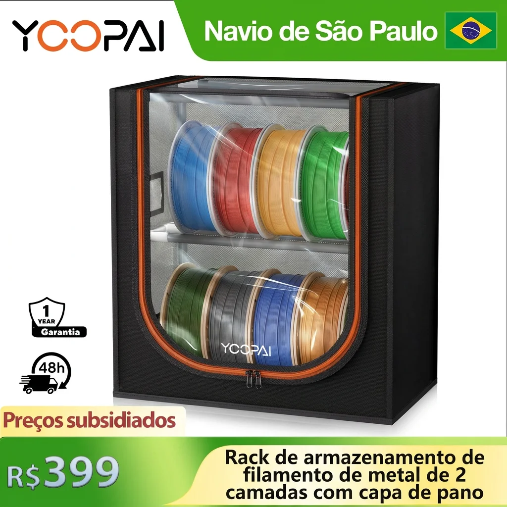 YOOPAI 3D Printer Filament Storage Enclosure Filament Storage Rack with Fabric Cover Holds Up to 12 Rolls 1KG 3D Filament