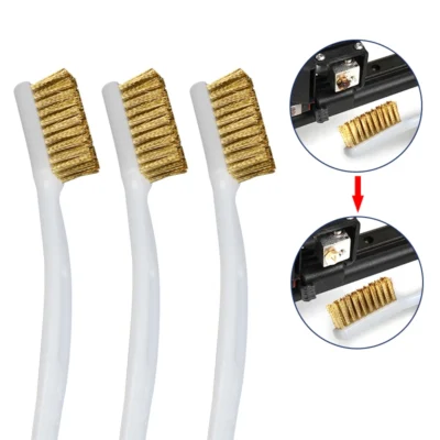 2 Peças Ferramenta de Limpeza para Impressora 3D: Escova de Cobre com Cabo para Limpeza de Bicos, Bloco de Aquecimento, Hotend e Mesa Aquecida