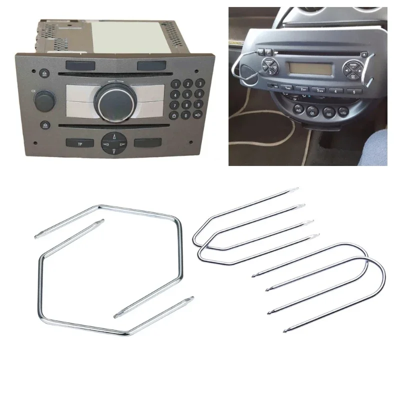 Chaves de Remoção de Rádio Automotivo, Ferramenta de Extração de Pinos, Ferramenta de Desmontagem para Reparo de Som Automotivo, Chave de Remoção de CD, Ferramenta Manual U/V