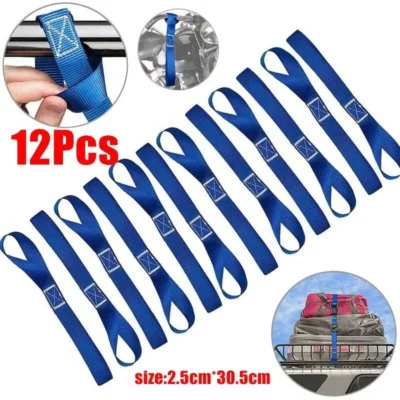Cintas de amarração macias para fixar carga, ATV, UTV, motocicletas, scooters, motos off-road, equipamentos de jardim, 12 peças, 2,5*30cm