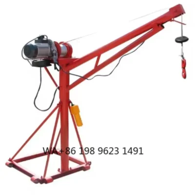 Guindaste Mini de Construção de 1000kg 360 ° Guincho Elétrico Rotativo com Cabo de Aço para Construção Industrial e Ferramenta de Elevação para Uso Externo