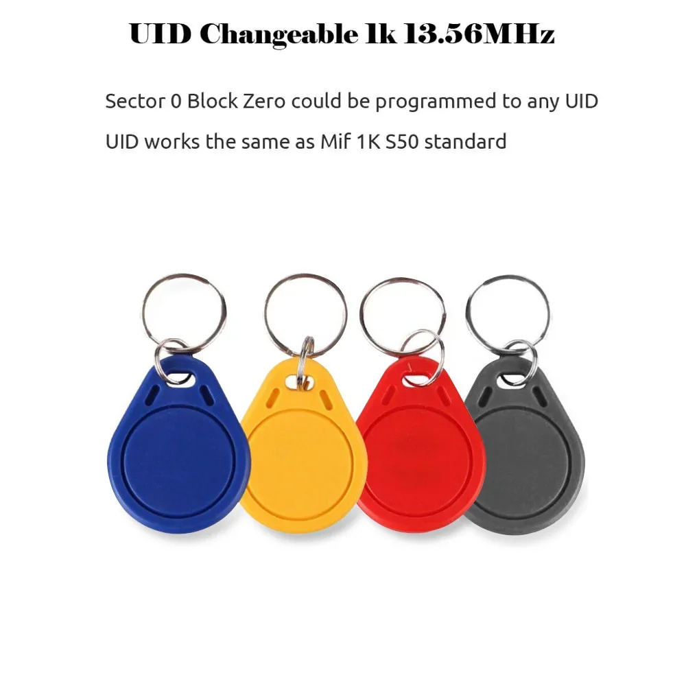 5pcs UID Fob 13.56MHz Block 0 Sector Writable IC Card Clone Changeable Smart Keyfobs Key Tags 1K S50 RFID Access Control - Image 2