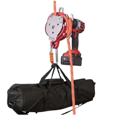 Treuil motorisé à câble de 200 kg pour travaux en hauteur avec poulie, anti-chute et élévateur de haute altitude en acier