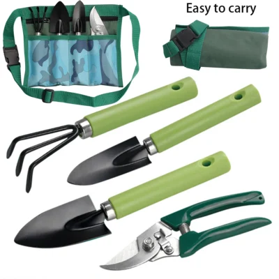 Conjunto de Ferramentas de Jardinagem com 4 Peças, Incluindo Ferramentas para Plantas em Vaso, Preenchimento de Solo, Poda, Plantio de Vegetais, Capina e Plantio.