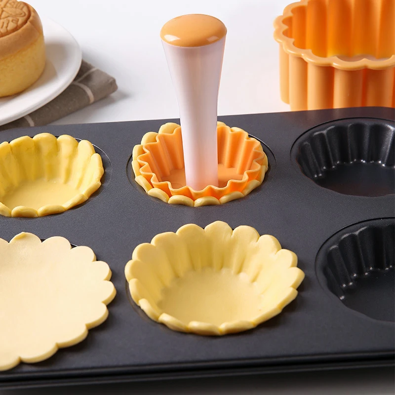 Conjunto de moldes de conchas de torta, adulteração de pastelaria de plástico, mini adulteração redonda de tartlets, ferramentas de cozimento