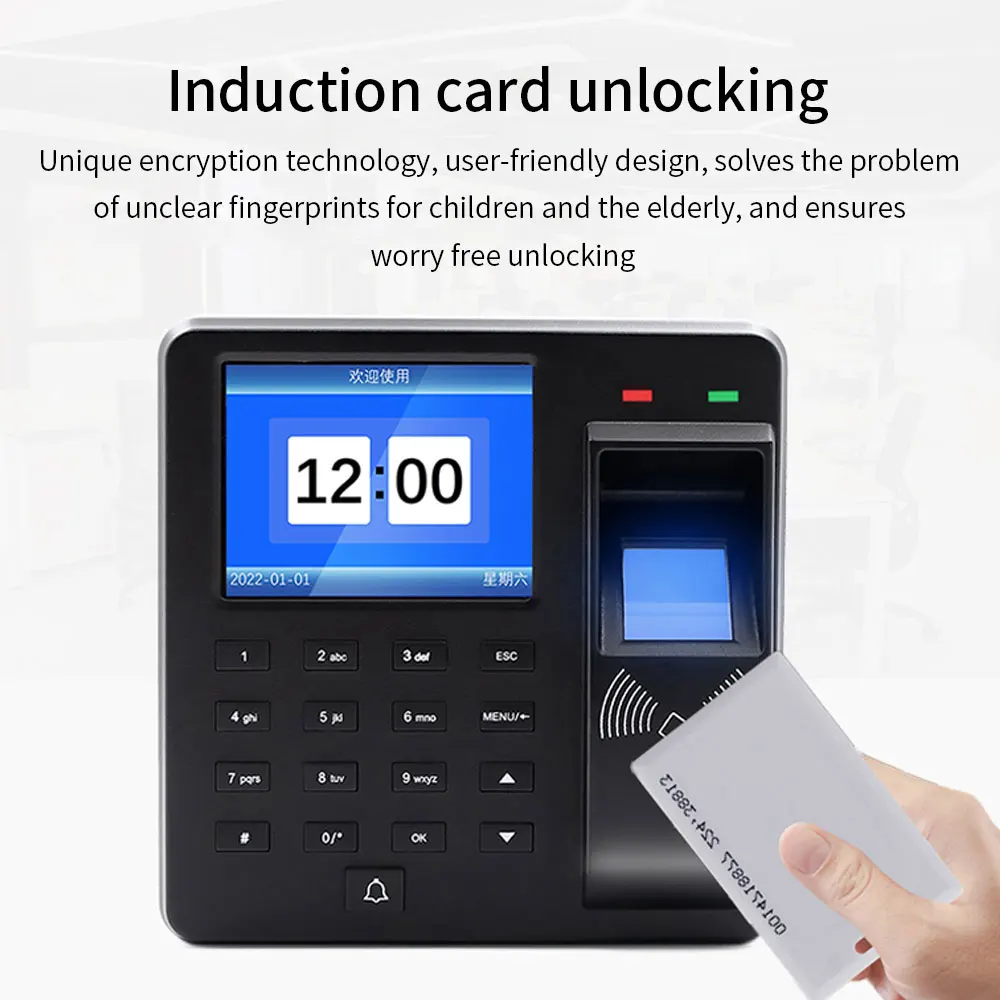 Biometric Fingerprint Access Control Intercom Time Attendance Machine Digital Electric RFID Code System For Door Lock Keys Tags - Image 4