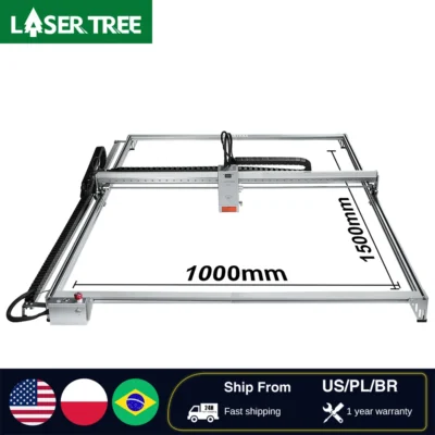 Máquina de gravação a laser de árvore a laser com assit de ar 60w módulo laser cortador de gravador a laser área para trabalhar madeira 1000x1500mm ferramentas diy