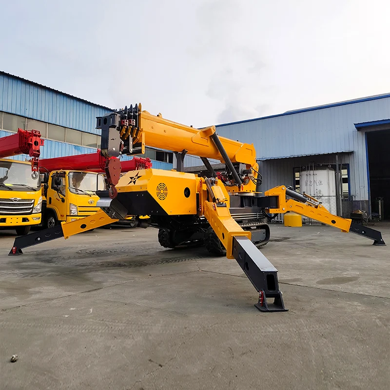 Grue de construction hydraulique télescopique personnalisée de 3 tonnes, grue mobile araignée, mini grue araignée sur chenilles - Image 3