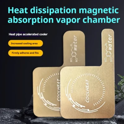 Placa de resfriamento de telefone vc tubo de calor líquido tubo de cobre adesivo magnético para jogos streaming ao vivo aumentar a área de dissipação de calor