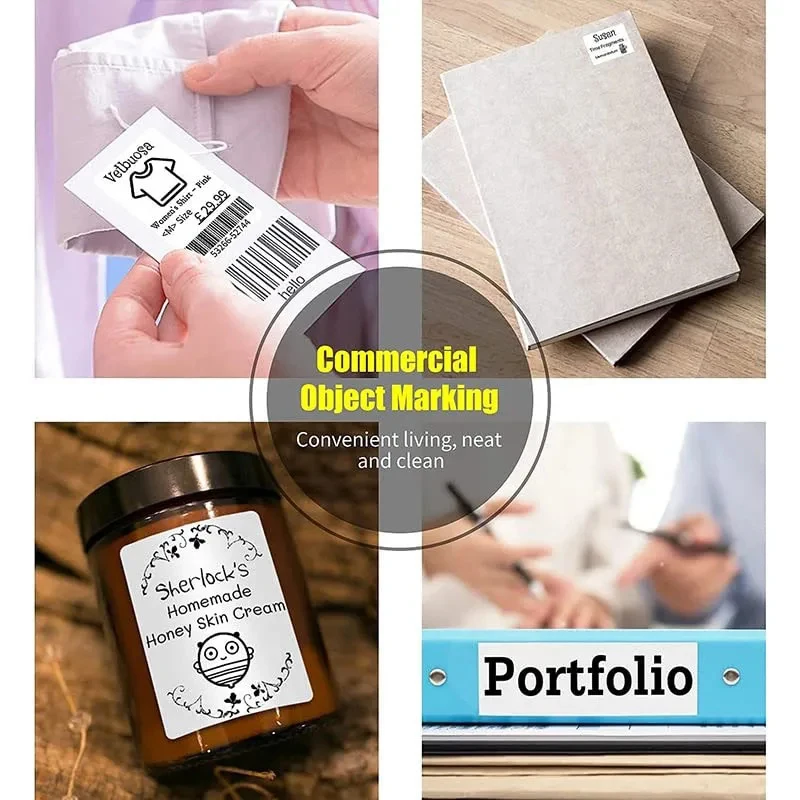 Niimbot b1 adesivo branco 3/5/10 rolos de papel à prova d'água etiqueta adesiva branca anti-óleo para b1 b21 mini fita de impressora térmica - Image 6
