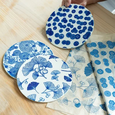 1 unidade de Papel de Transferência para Cerâmica e Argila, para Subesmalte e Transferência de Argila Polimérica, para Cerâmicas e Porcelana Azul e Branca TYGJ001