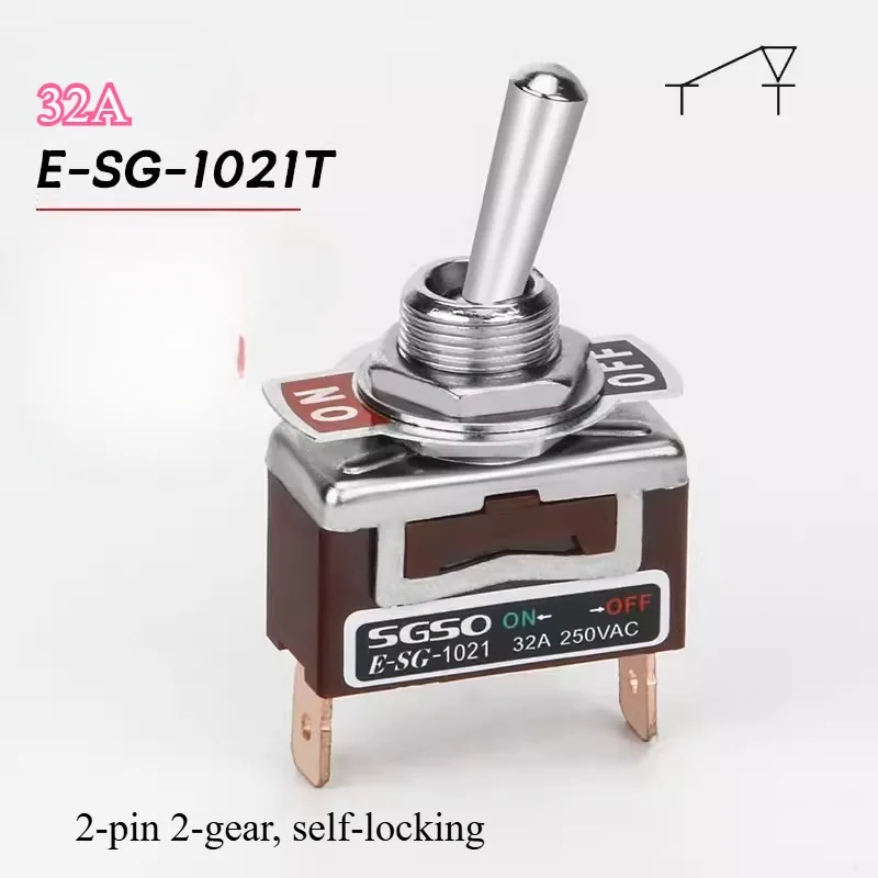 Chave Seletora de Alavanca 1021T/402T/1221T para Soldagem, Tipo Rocker de Perna Reta 1322T/1321/6, Chave Seletora de Potência de 3 Posições/2 Posições, 32A 250V AC - Image 4