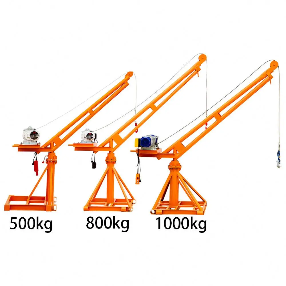 360 ° Grue électrique compacte rotative avec palan pour le levage de matériaux de construction, applications industrielles et multi-industrielles - Image 2