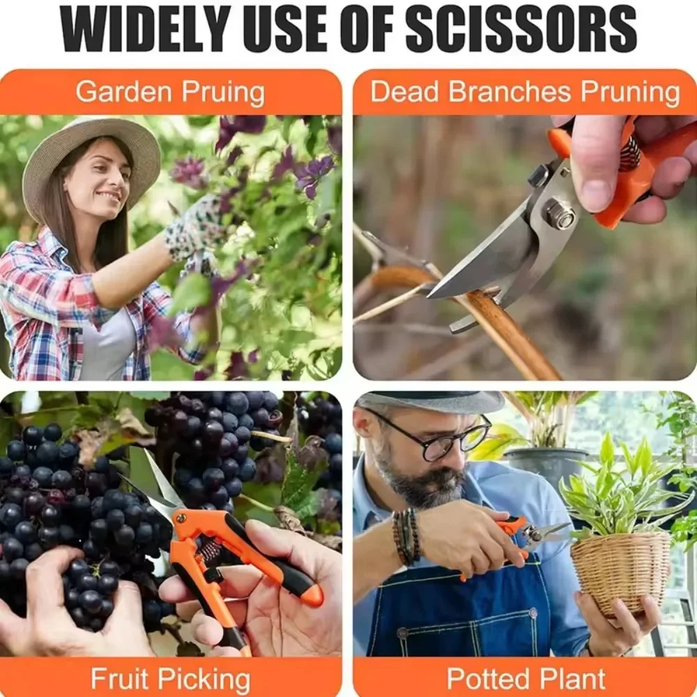 Conjunto de 3 Tesouras de Poda para Jardim, Tesouras de Aço Inoxidável, Tesouras de Jardinagem, Cortadores de Jardim, Tesouras de Poda para Jardinagem - Image 2
