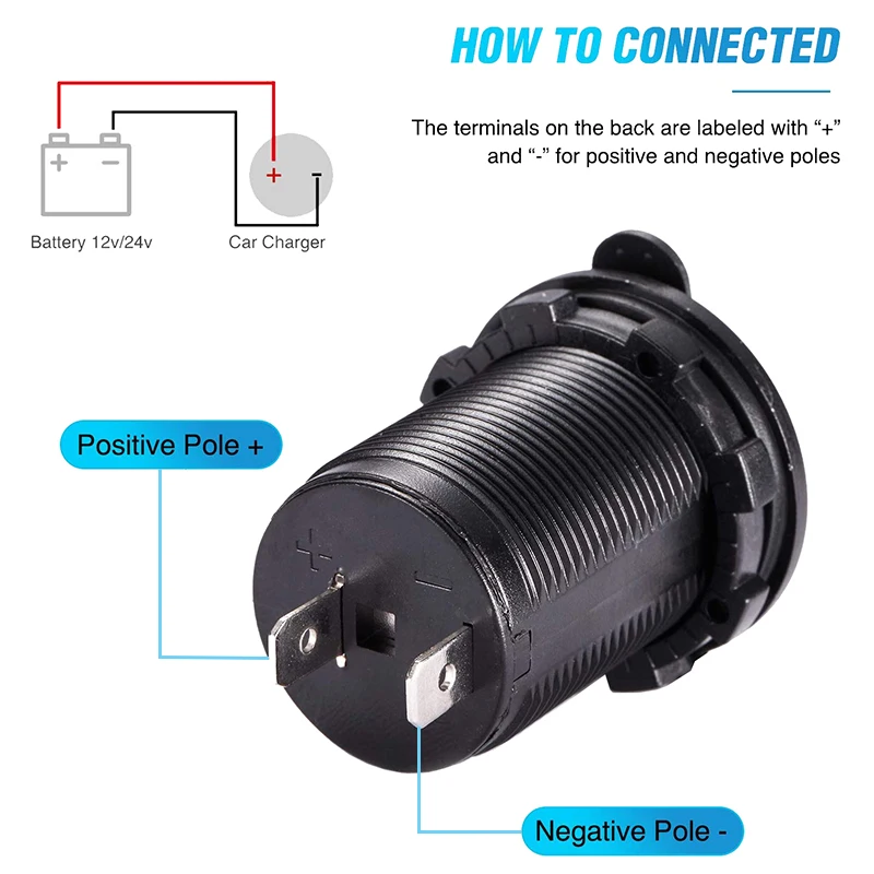 12v/24v tomada de isqueiro do carro à prova dwaterproof água marinho atv rv isqueiro tomada fonte alimentação soquete adaptador tomada - Image 5