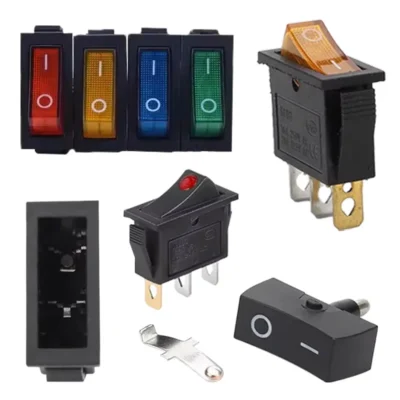 8 peças interruptor rocker liga-desliga 3 pinos kcd3 formato de barco interruptor de alternância de 2 posições com luz para equipamentos elétricos