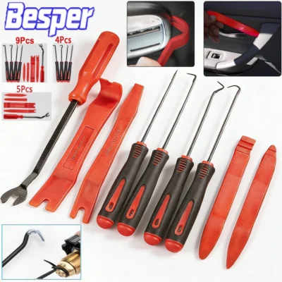 Conjunto de Ferramentas para Remoção de Acabamentos Automotivos e Kit Multifuncional para Remoção de Vedação, com 9/5/4 Peças, para Remoção de Clipes de Painel de Porta Automotiva e Conjunto de Ferramentas de Alavanca