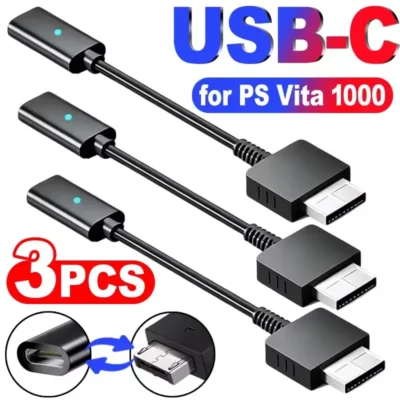 USB C Cable for Playstation Vita 1000 Controller Charging Adapter Type C LED Convert Cord for PS Vita 1000 Console Power Wire