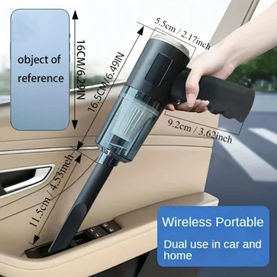 Aspirador de pó sem fio, 120w, alta potência, preto, dupla utilização para casa e carro, poderoso, portátil, aspirador de mão