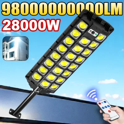 Poderosa 28000w led luzes solares ao ar livre sensor de movimento lâmpada de rua solar super brilhante luz de parede solar acessórios para casa de campo,jardim ao ar livre holofote de rua,luz solar para caminho do