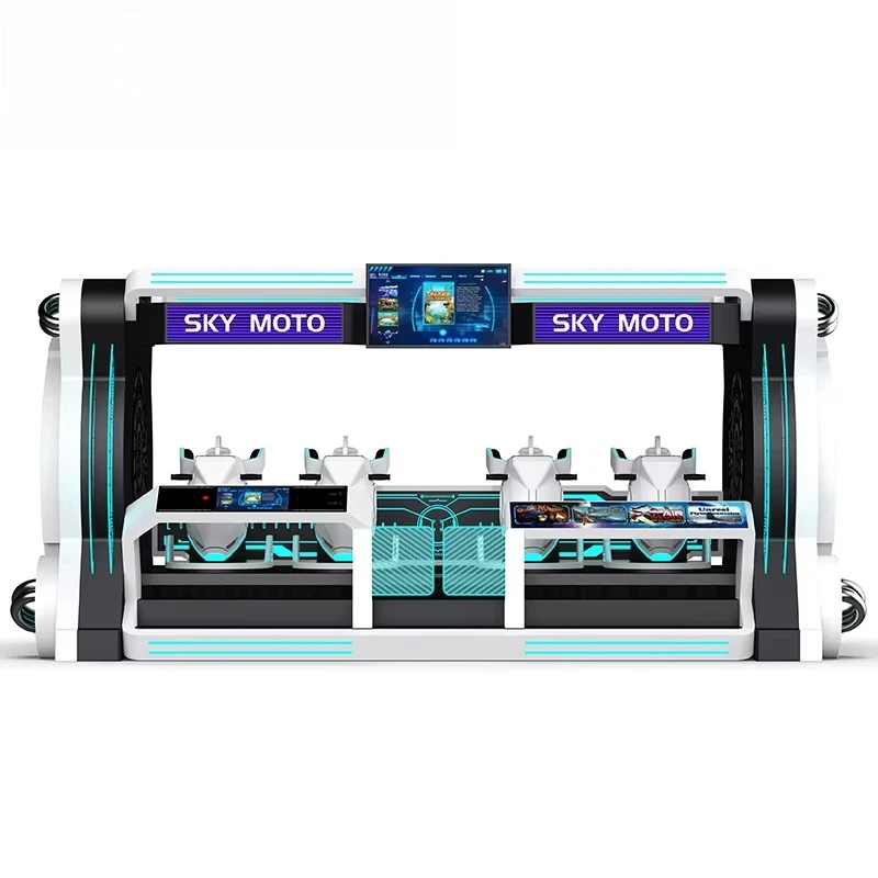 Máquina de Jogo VR 2027 Nova Cadeira 5D Motion com 4 Assentos Simulador de Voo Teatro Voador 7D Realidade Virtual Simulador de Montanha-Russa 9D - Image 4
