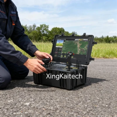 Professional Drone Ground Station with HD Monitor Long Range Remote Controller Real-Time FPV Video Transmission for RC Aircraft
