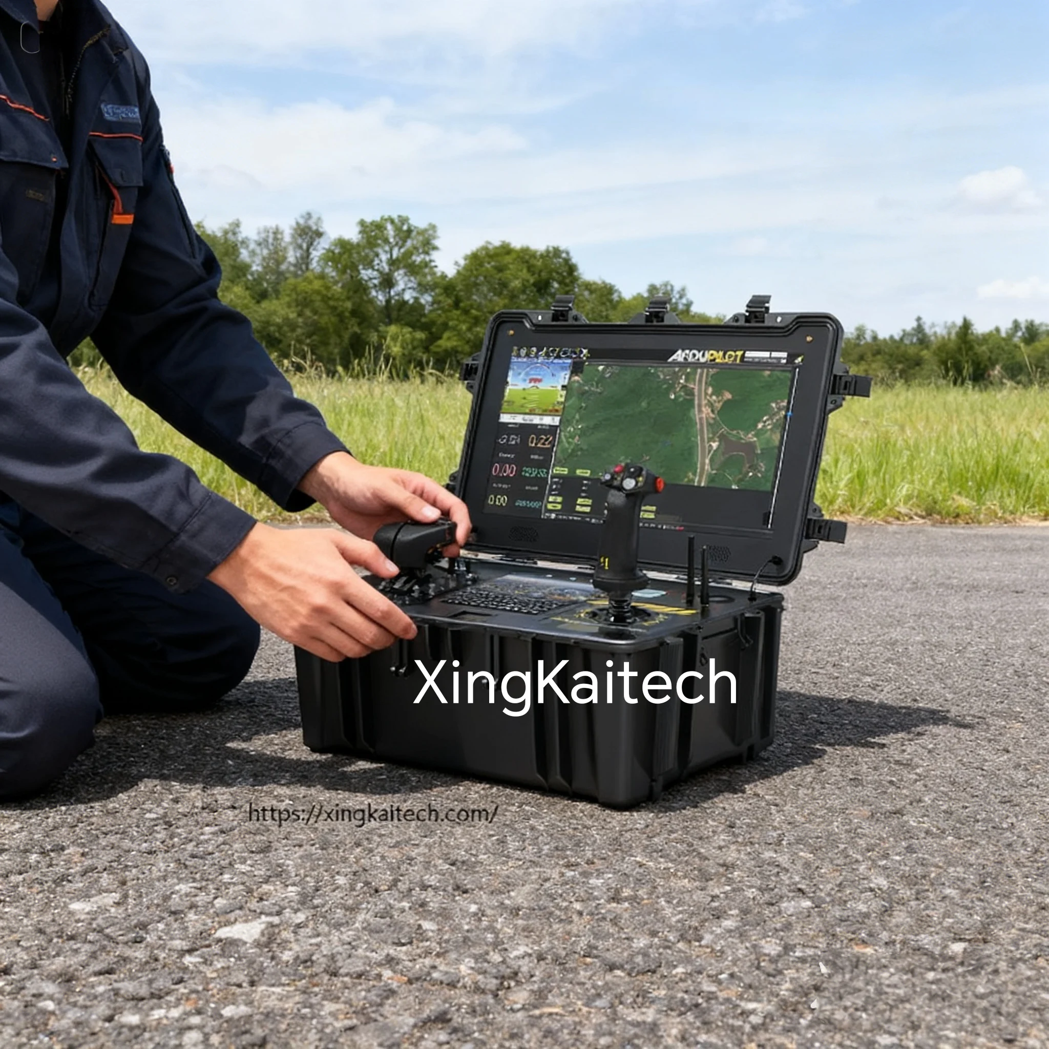 Professional Drone Ground Station with HD Monitor Long Range Remote Controller Real-Time FPV Video Transmission for RC Aircraft