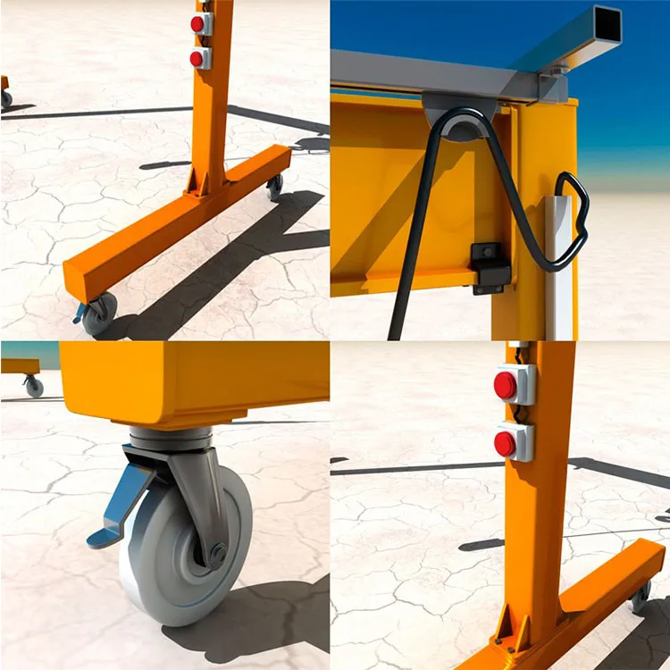 High Quality Strong Box Model Girder 10T Wire Rope Hoist Chain Hoist Mobile Portable Gantry Crane With Wheels - Image 5