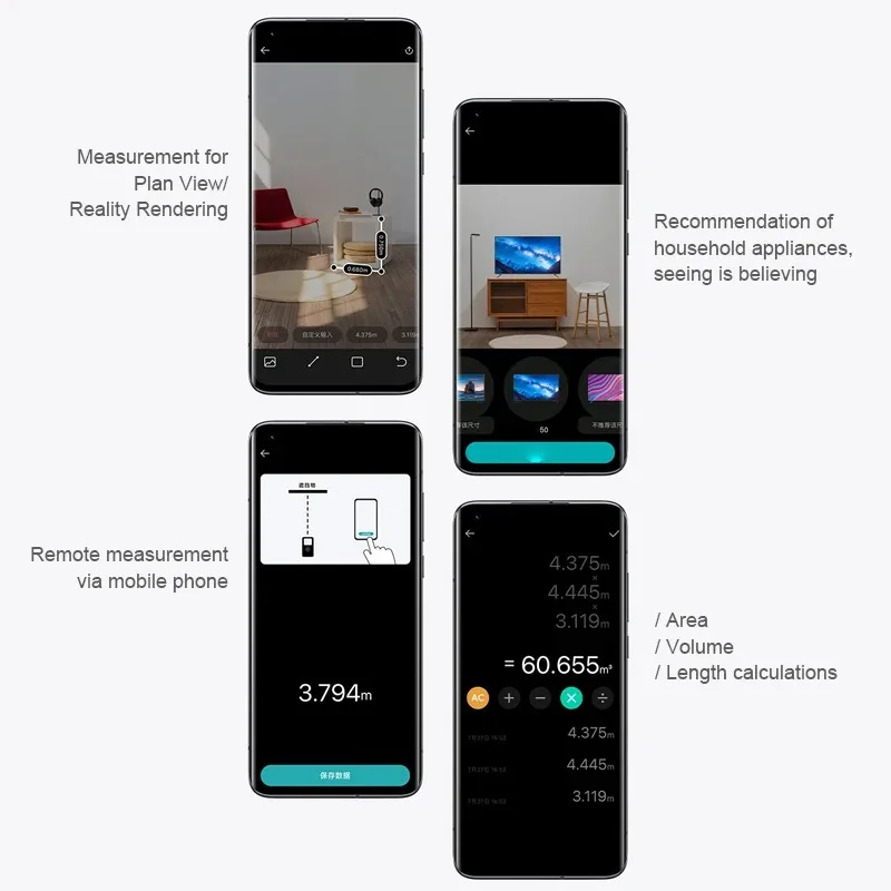 Novo Medidor de Distância a Laser Inteligente MIJIA com Display LCD, Medidor de Distância em Tempo Real, Fita Métrica, Funciona com o APP Mi Home - Image 5