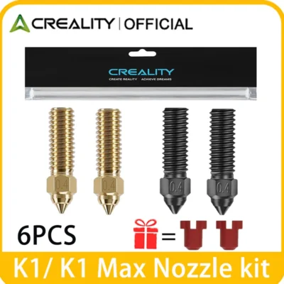 Kit de Bicos Oficial Creality K1/K1 Max em Latão/Aço Temperado, 6 Bicos com Alta Resistência a Temperaturas para Ender 3 V3 KE/CR-10 SE