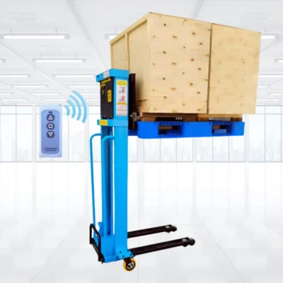 Empilhadeira elétrica hidráulica com carregamento automático, empilhador de paletes, caminhão de elevação manual, 1 tonelada, 1.6m, 1.3m, para equipamentos logísticos de armazém