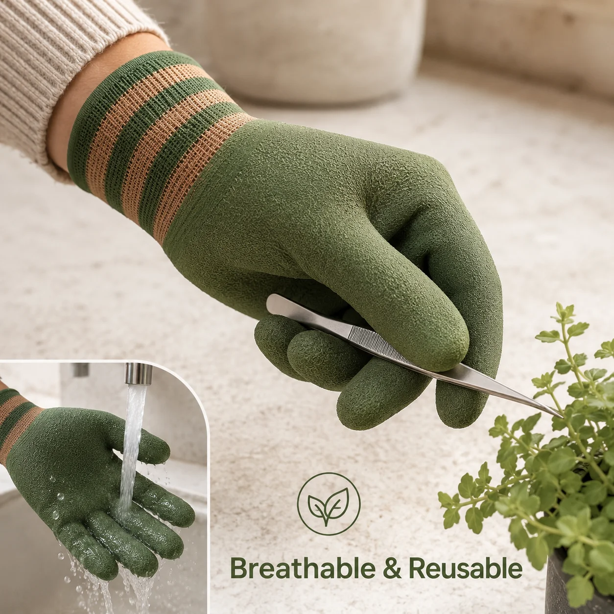 1/2 Par de Luvas de Jardinagem Antipunção, Luvas Duráveis para Trabalho em Jardinagem, para Plantio e Poda de Rosas, Cactos e Amoras - Image 3