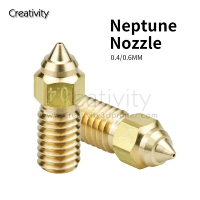 Bico de Alta Velocidade Neptune 4/4Pro 0.4mm 0.6mm em Aço Temperado Revestido de Cobre para Impressoras 3D