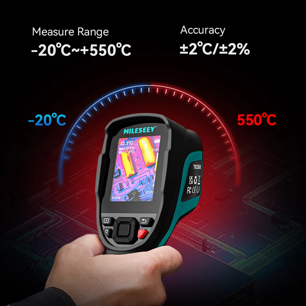 Mileseey TR256B TR20 IR Thermal Imager Camera 256*192 Resolution 7 Palettes with 2MP Visual Light 50HZ 13 Languages NETD 40mK - Image 3