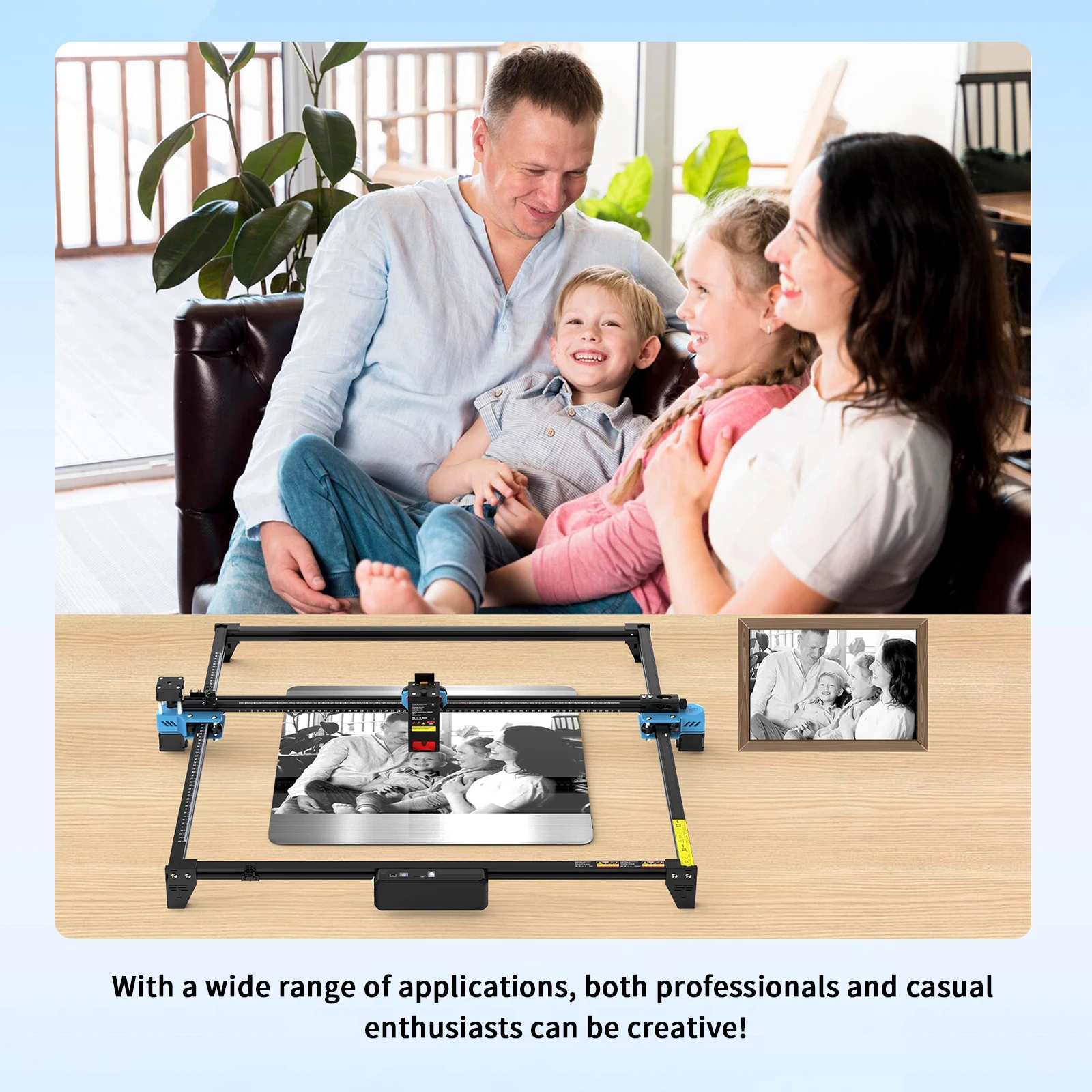 Gravador e Cortador a Laser TWOTREES TTS-20 Max 20W 600x600mm, Controle WiFi/APP/USB, para Madeira/Acrílico/Metal/Aço Inoxidável/MDF/Couro - Image 5
