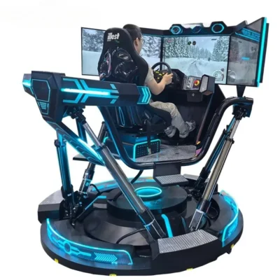 Nova Tendência 2026 para Parques de Diversões e Máquinas de Jogos VR: Simulador de Corrida com Plataforma Elétrica de 6 DOF e 3 Telas para Jogos de Condução Imersivos