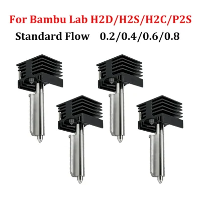 Atualização para Hotend Bambu Lab P2S, Bico Bambulab H2D H2S 0.4 0.6 0.8, Kit Hot End com Garantia de Qualidade, Acessórios H2D H2C