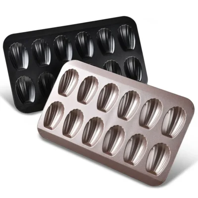 1pc mini bolo molde madeleine bandeja de aço inoxidável estanho molde madeleine antiaderente biscoitos panelas bandeja de cozimento molde lata metal biscoito pan