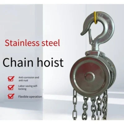 Palans à chaîne manuels en acier inoxydable 304 de 2 tonnes et 3 tonnes, résistants à la corrosion, équipement de levage industriel pour bâtiments