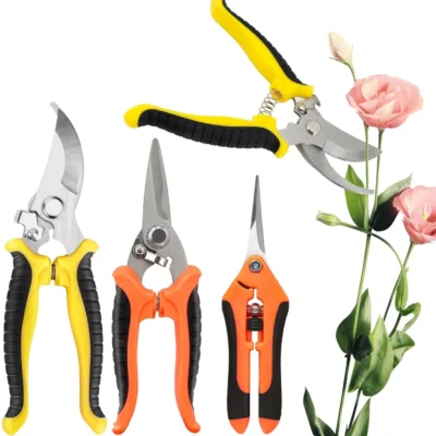 Conjunto de 3 Tesouras de Poda para Jardim, Tesouras de Aço Inoxidável, Tesouras de Jardinagem, Cortadores de Jardim, Tesouras de Poda para Jardinagem