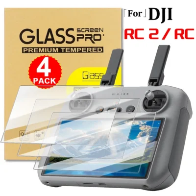 Protecteurs d'écran en verre trempé pour télécommande DJI RC 2/1, Films anti-rayures, Film de protection transparent HD pour DJI RC RC2