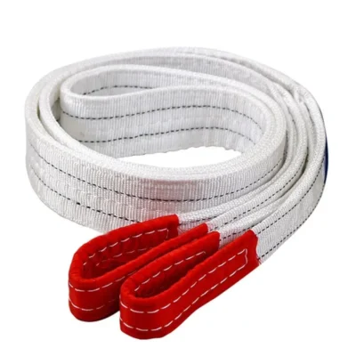 Cinta de Elevação Industrial 1Tx3M 1Tx1M 2Tx1M, Cinta Plana Branca Resistente ao Desgaste, Cinta de Reboque para Guindaste, Poliéster para Elevação de Cargas