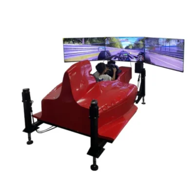 Cockpit de Emulador de Corrida em Metal com Assentos de Simulador F1 e Estruturas para Volante de Corrida, Equipamento de Corrida Personalizável para Gamers